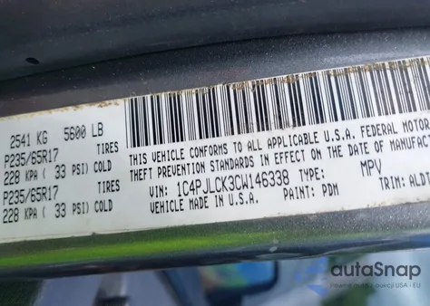 2012 Jeep Liberty Limited Edition from USA, damaged, VIN 1C4PJLCK3CW146338